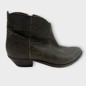 Golden Goose Stingray Leather Ankle Boots Booties Black Gold Metal Toe Sz 41 11